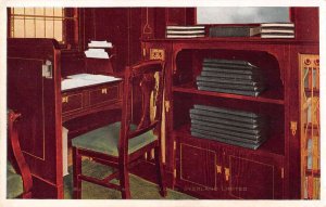 Overland Limited Train Car Interior Writing Desk Postcard AA20340