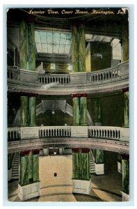 1912 Fort Wayne, IN. Interior View, Court House, Huntington, IN Postcard 