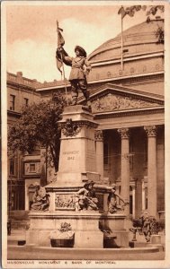Canada Maisonneuve Monument & Bank Of Montreal Vintage Postcard C093