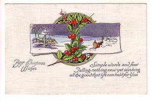 Best Christmas Wishes, Used 1924 Split Ring Cancel Nova Scotia