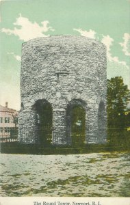 Newport Rhode Island The Round Tower Litho Postcard Unused
