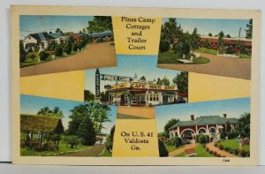 Valdosta Georgia Pine View Camp Cottages Cafe Svc Station on US 41 Postcard Q16