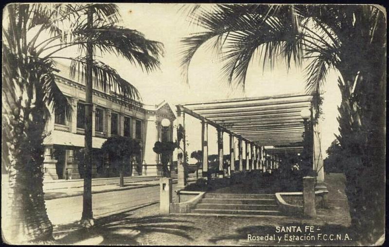 argentina, SANTA FE, Rosedal y Estacion F.C., Station (1941)