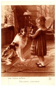 Dog    Schlomka  Le Diable , artist signed