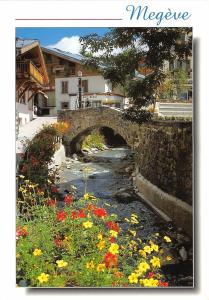 B51837 Megeve Le vieux pont au centre du village  france