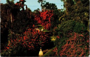 Fairyland Of Flowers Cypress Gardens Florida Chrome Cancel WOB Postcard 