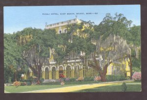 BILOXI MISSISSIPPI EAST BEACH TIVOLI HOTEL LINEN ADVERTISING POSTCARD