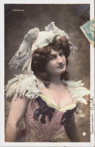 Art Nouveau Lady Margill Stebbing Paris Vintage RPPC C071