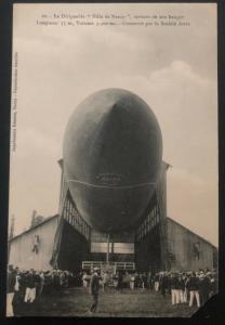 Mint France RPPC Postcard Ville De Nancy Dirigible Airship Zeppelin Taking Off