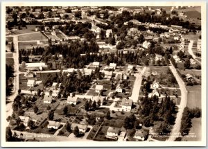 Flygfoto Over Svenljunga Sweden City Panorama Real Photo RPPC Postcard