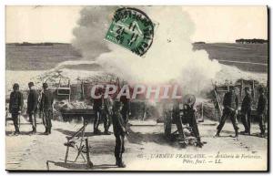 Postcard Old Army Fortress Artillery Piece Fire