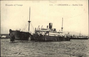 Steamship Boats, Ships Circassia Anchor Line c1900s-20s Postcard