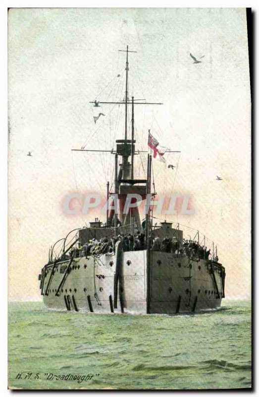 Old Postcard Boat War HMS Dreadnought