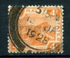 509664 Malaysia Malay states 1922 year Tiger stamp
