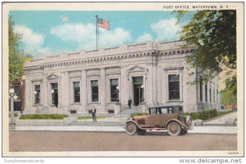 New York Watertown Post Office Curteich