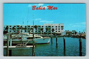 Ft. Lauderdale, FL-Florida, Bahia Mar, Motor Inn, Yachts Vintage Chrome Postcard