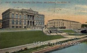 River Front, City Library and Coliseum - Des Moines, Iowa IA  