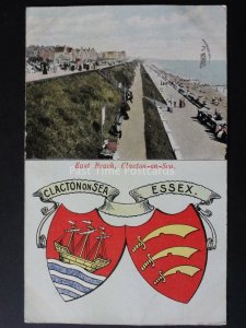 Essex CLACTON ON SEA East Beach & Heraldic Coat of Arms c1907 by Jarrolds 2043