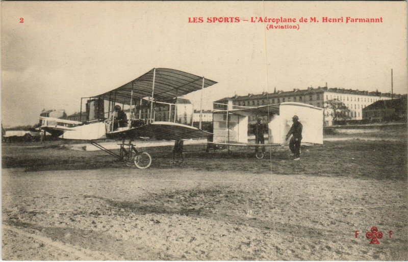PC AVIATION, L'AÃROPLANE DE M. HENRI FARMANN, Vintage Postcard (b38165)