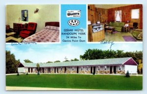 RANDOLPH, NE Nebraska ~ Roadside CEDAR MOTEL 1955 Postcard