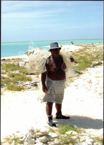 Kiribati - Fisherman with nets