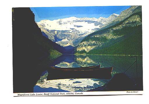 Boats Lake Louise, Banff National Park, Alberta,