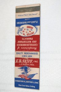 E. B. Skiff Inc. Skftex Brand Flags and Banners Advert 20 Strike Matchbook Cover