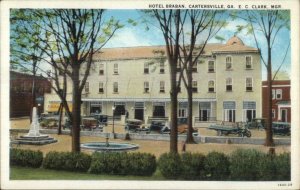 Cartersville GA Hotel Braban & Cars c1920 Postcard