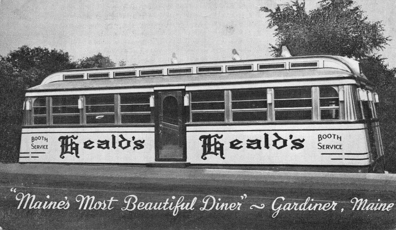 Gardiner ME Heald's Diner Booth Service Postcard