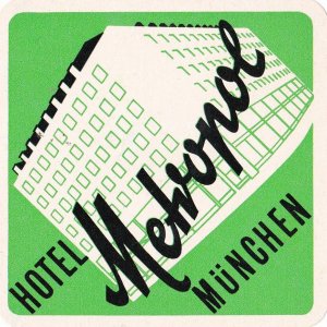 Germany Muenchen Hotel Metropol Vintage Luggage Label sk3776