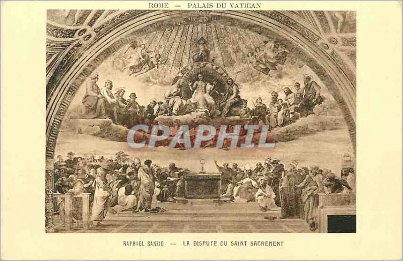 Old Postcard Rome Vatican Palace Raphael Sanzo The argument of the Blessed Sa...