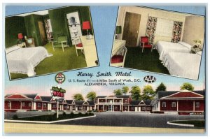 c1940 Harry Smith Motel Multiview Exterior Alexandria Virginia Vintage Postcard
