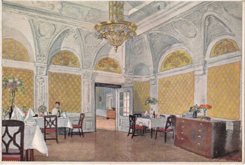 Italy Bolzano Bozen Hotel Laurin Interior Restaurant vintage postcard