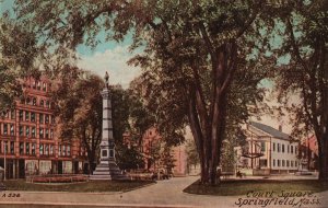 Vintage Postcard Court Square Springfield Massachusetts MA Mason Bros & Co. Pub.