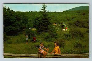 Shenandoah National Park VA- Virginia, Children Playing At Camp, Chrome Postcard