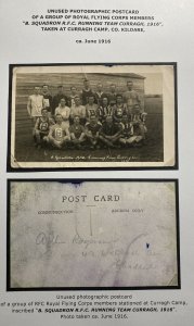Mint Real Picture Postcard Royal Flying Corps Curragh Camp Ireland Running Team