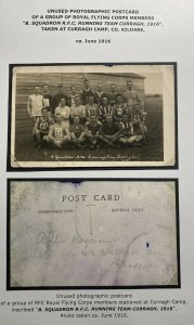 Mint Real Picture Postcard Royal Flying Corps Curragh Camp Ireland Running Team 