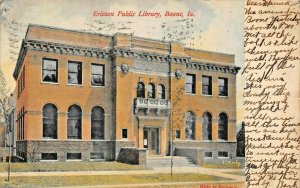 BOONE IA~C J A ERICSON-BUSINESSMAN & POLITICIAN-LIBRARY~1907 TINT PHOTO POSTCARD