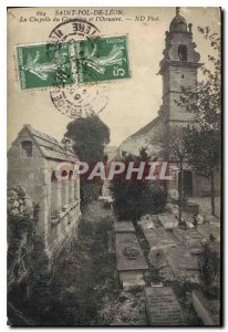 Old Postcard Saint Pol de Leon Chapel Cemetery and ossuary