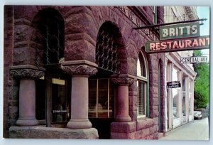Tazewell Virginia Postcard Britts Restaurant Brown Stone c1960 Vintage Antique