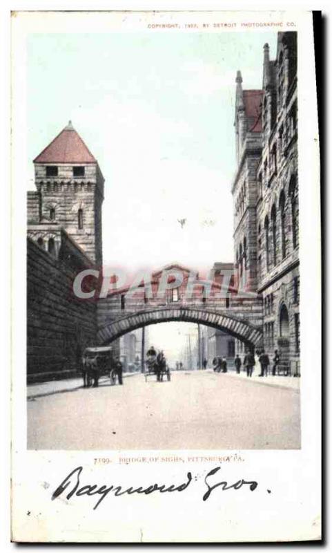 Postcard Old Pittsburh Bridge of sighs