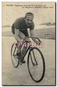 Old Postcard Velo Cycle Cycling Mayer largest Winner Prize of Paris 1905 Peug...