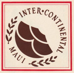 Hawaii Maui Intercontinental Hotel Vintage Luggage Label sk3088