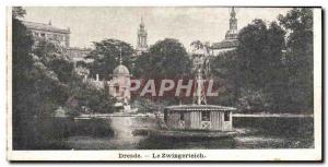 Old Postcard Dresden The Zwingerteich