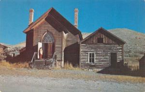 BANNACK, MT Montana   FIRST CHURCH~Built 1877  BEAVERHEAD CO   Chrome Postcard