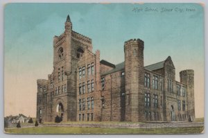 State View~Corner Capture~Sioux City IA High School Bldg 1912~Vintage Postcard