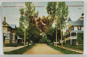 PA Stroudsburg North Seventh St. Near Thomas St 1911 to Stanhope NJ Postcard S11