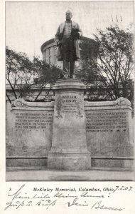 Vintage Postcard 1907 McKinley Memorial Statue Monument Columbus Ohio OH