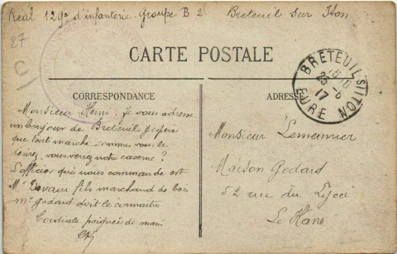 CPA BRETEUIL La Caserne (1160543)