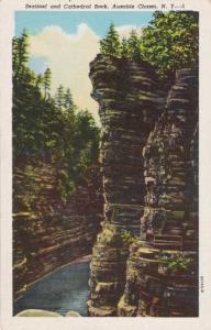 Sentinel and Cathedral Rock - Ausable Chasm, Adirondacks NY, New York - Linen